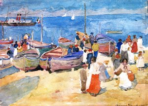 At the Shore Capri by Oil Painting Reproduction