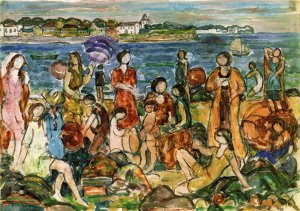 Bathers, New England by Oil Painting Reproduction