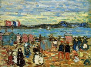 Bathing Tents, St. Malo by Oil Painting Reproduction