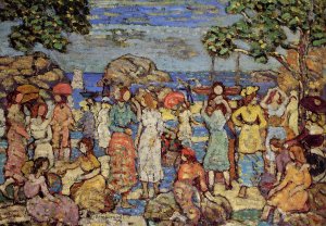 Beach at Gloucester by Oil Painting Reproduction