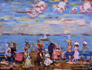 Beach Scene No. 4 by Oil Painting Reproduction