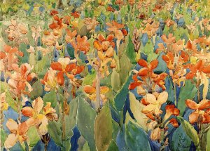 Bed of Flowers also known as Cannas or The Garden by Oil Painting Reproduction