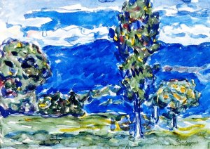 Blue Landscape by Oil Painting Reproduction