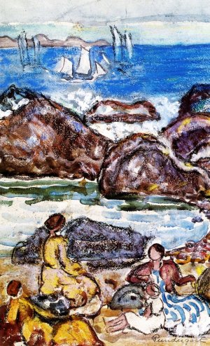 By the Sea by Oil Painting Reproduction