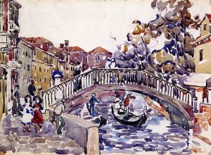 Canal Scene, Venice by Oil Painting Reproduction