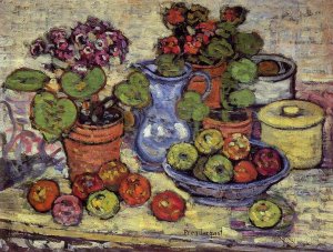 Cinerarias and Fruit by Oil Painting Reproduction