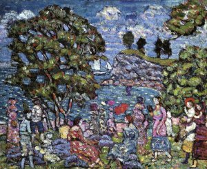 Cove with Figures by Oil Painting Reproduction