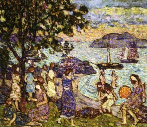 Crepuscule also known as Along the Shore or Beach by Oil Painting Reproduction