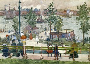 East River Park by Oil Painting Reproduction