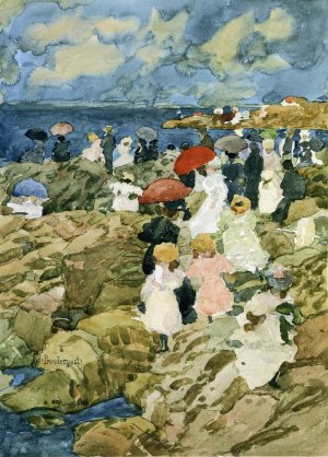 Handkerchief Point Coastal Scene by Oil Painting Reproduction