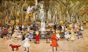 In Central Park, New York by Oil Painting Reproduction