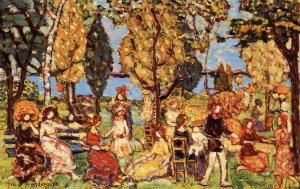 In the Park also known as The Promenade by Oil Painting Reproduction