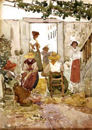 Lacemakers, Venice by Oil Painting Reproduction