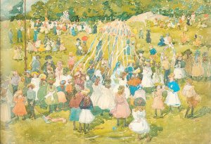 May Day, Central Park by Oil Painting Reproduction