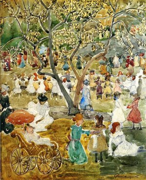 May Party also known as May Day, Central Park by Oil Painting Reproduction