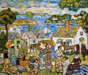 New England Harbor by Oil Painting Reproduction