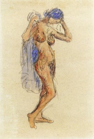 Nude Model with Drapery by Oil Painting Reproduction