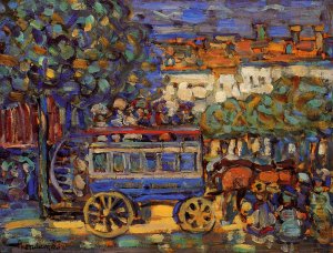 Paris Omnibus by Oil Painting Reproduction