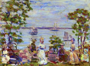 Seaside Picnic by Oil Painting Reproduction