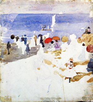 Sketch - Figures on Beach also known as Early Beach by Oil Painting Reproduction