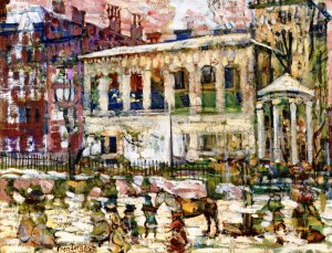 Snowy Day, Boston by Oil Painting Reproduction