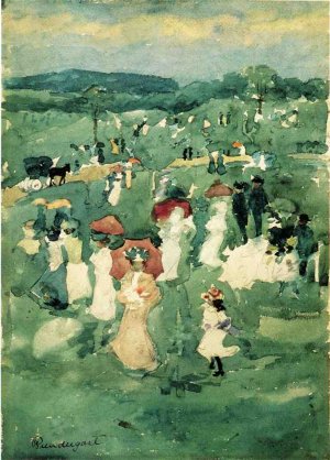 Strolling in the Park also known as In the Park by Oil Painting Reproduction