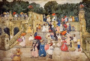 The Mall, Central Park also known as Steps, Central Park or The Terrace Bridge, Central Park by Oil Painting Reproduction