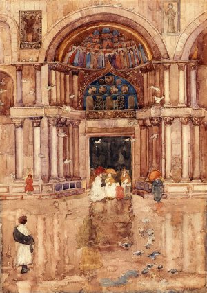 The Porch with the Old Mosaics, St. Marks, Venice by Oil Painting Reproduction